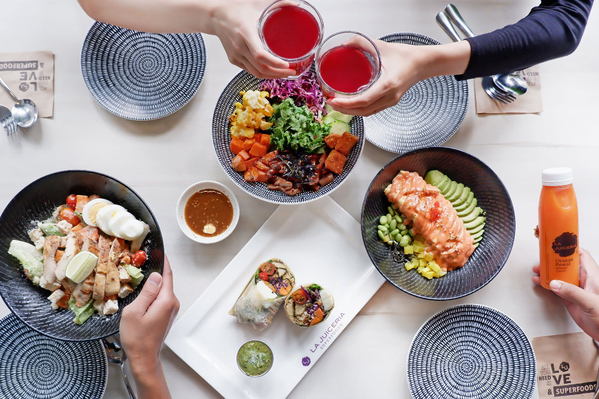 A colourful La Juiceria meal